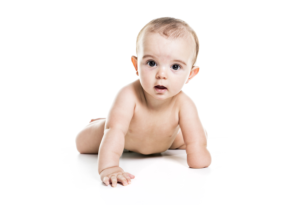 A Baby boy portrait on white background